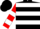 Silk - Black, red and white hoops, red and white bars on sleeves