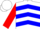 Silk - White, blue chevrons on red sleeves