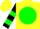 Silk - Yellow, yellow mz on green ball, green happy face, green bars on sleeves,yellow cap