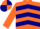 Silk - Orange, navy blue chevrons, orange sleeves, orange and navy quartered cap