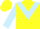 Silk - Yellow, light blue triangular panel, light blue hoop on sleeves, yellow cap