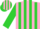 Silk - Pink, lime stripes and bars, lime sleeves with pink bands