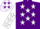 Silk - Purple, white stars, white sleeves, white stars on purple band