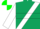 Silk - Hunter green, white sash, white hoop on sleeves, green and white quartered cap