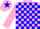 Silk - Pink and blue blocks, pink cap, blue star