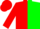 Silk - Red and green halves, red sleeves