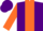 Silk - Purple, orange stripe, orange cuffs on sleeves, purple cap