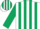 Silk - White, hunter green logo, hunter green stripes on sleeves