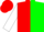 Silk - Red and green halves, white 'sf', white sleeves