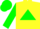 Silk - Yellow, green triangle, green sleeves, green cap, yellow visor