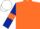 Silk - Orange, dark blue sleeves, orange armlets, white cap