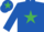 Silk - Royal blue, emerald green star and star on cap