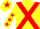 Silk - Yellow body, red cross belts, yellow arms, red stars, yellow cap, red star