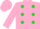 Silk - Pink, lime green dots, pink cap