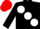 Silk - Black, White large spots, Red cap