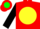 Silk - Red, green lantern on yellow ball, black sleeves