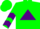 Silk - Kelly green, purple triangle, purple chevrons on sleeves