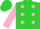 Silk - Lime green, pink dots, pink sleeves