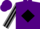 Silk - Purple, white 'running colors', grey horse and rider, black diamond stripe on sleeves