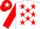Silk - WHITE, red stars, red sleeves, red cap, white star