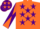 Silk - Orange, purple stars, orange and purple diagonal quartered sleeves