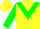 Silk - Yellow, green triangular panel, green sleeves