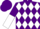 Silk - Purple, white diamonds, purple and white halved sleeves, purple cap