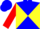 Silk - Blue and yellow diagonal quarters, red sleeves