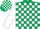 Silk - Hunter green, white blocks, white sleeves