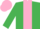 Silk - Emerald green, pink stripe, pink cap