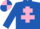 Silk - Royal Blue, Pink Cross of Lorraine, quartered cap