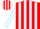 Silk - Red, white and light blue horizontal panels