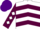 Silk - WHITE, MAROON chevrons, MAROON sleeves, WHITE diamonds, PURPLE cap