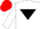 Silk - White, Black inverted triangle, Red cap