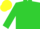 Silk - Lime green, lime green circled 'p' on yellow belt, yellow cap