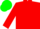 Silk - Red, green 'm', green band on sleeves, green cap