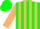 Silk - Green, tan stripes on sleeves, green cap