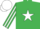 Silk - Emerald green, white star, striped sleeves, white cap