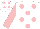 Silk - White, pink spots, sleeves and cap