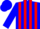 Silk - Blue, white and red horizontal stripes, blue cap