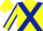 Silk - Yellow body, dark blue cross belts, yellow arms, dark blue seams, yellow cap