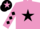 Silk - Mauve, black star, diamonds on sleeves, black cap, mauve star