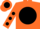 Silk - orange, black ball, black spots on sleeves