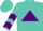 Silk - Turquoise, purple triangle, purple chevrons on sleeves