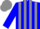Silk - blue, light grey stripes, grey stripes on blue sleeves, grey cap