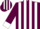 Silk - Maroon and white stripes, maroon sleeves, white collar and cuffs, striped cap