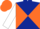 Silk - Dark blue & orange diabolo, white sleeves, orange cap