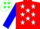 Silk - Red, white stars, green 'c', white stars on blue sleeves