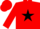 Silk - Red, black 'a' over black star