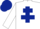 Silk - White, Dark Blue Cross of Lorraine, Dark Blue cap